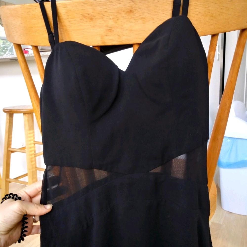 LAST CHANCE Black cutout maxi dress strappy